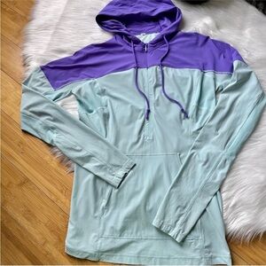 Lululemon Runbeam Hoodie Aquamarine Power Purple UPF Size 6